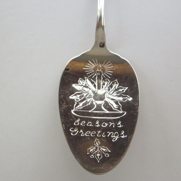 ONEIDA SILVERSMITHS Christmas holiday cake & pie serving piece-Seasons Greetings - Picture 1 of 7